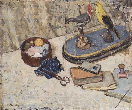 Giuseppe Novello (Codogno 1897 - 1988) - "Natura morta" 1950 olio su...