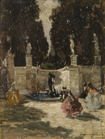 Emma Ciardi (Venezia 1879 - 1933) - "Fontana delle Grazie" olio su cartone...