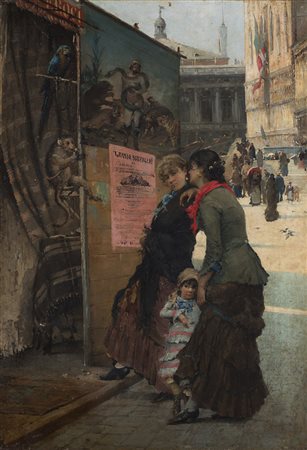 Maestro veneto del XIX Secolo "La locadina in Piazza San Marco a Venezia"...