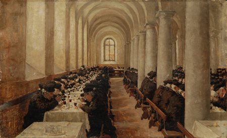 Angelo Morbelli (Alessandria 1853 - Milano 1919) - "Refettorio del Pio...