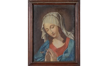 Scuola emiliana sec. XVIII "Madonna orante" olio, 