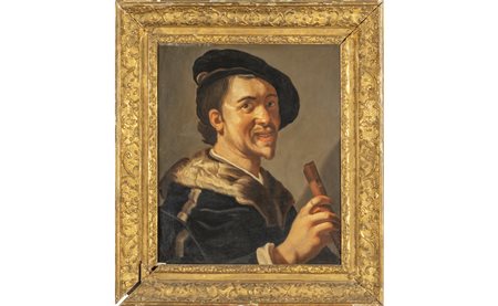 Scuola fiamminga sec.XVIII "Pifferaio" olio, 