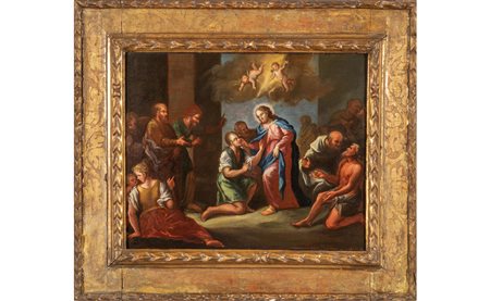 Scuola veneta sec.XVII "Gesù guarisce il cieco" 