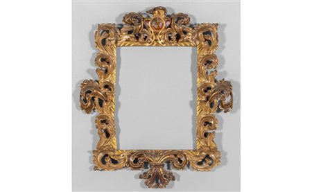 Antica cornice Luigi XIV in legno intagliato e 