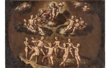 Scuola italiana sec.XVII "Ludus puerorum" 