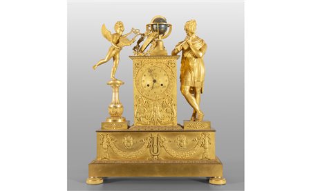 Grande orologio Impero in bronzo dorato 