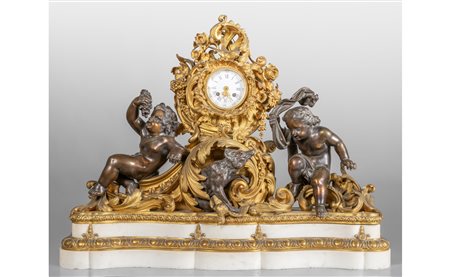 Monumentale orologio Napoleone III in bronzo 