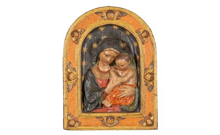 Madonna con Bambino, scultura in cartapesta 