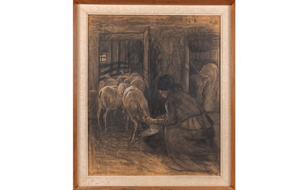 ESO PELUZZI (1894-1985) <br>La mungitura delle 