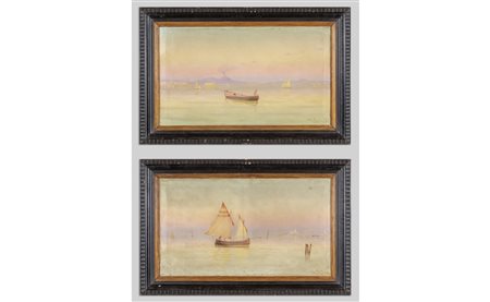 Scuola napoletana sec.XIX<br>Veduta di Venezia e 