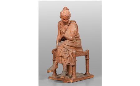 Nobildonna seduta<br>scultura in terracotta, 