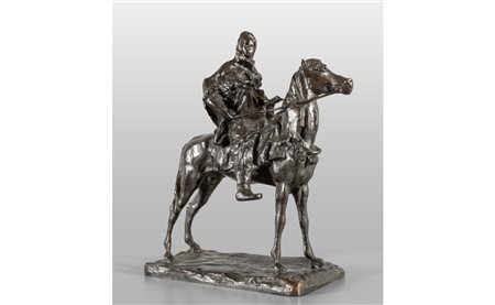 Berbero a cavallo<br>scultura in bronzo<br>f.ta 