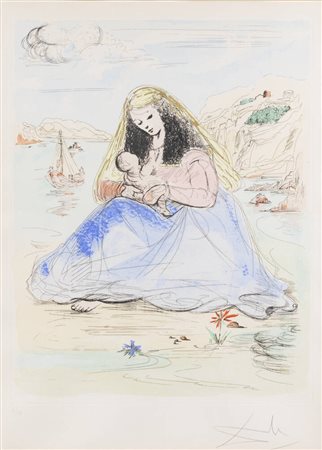SALVADOR DALI'<BR>Figueres (Spagna) 1904 - 1989<BR>"Maternità"