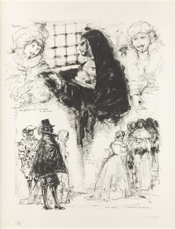 MASSIMO QUAGLINO<BR>Refrancore (AT) 1899 - 1982 Torino<BR>"La monaca di Monza (I Promessi Sposi)"