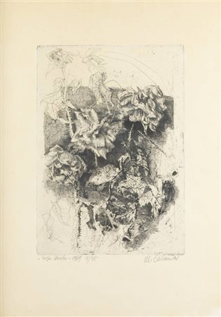 MARIO CALANDRI<BR>Torino 1914 - 1993<BR>"Rose secche" 1969