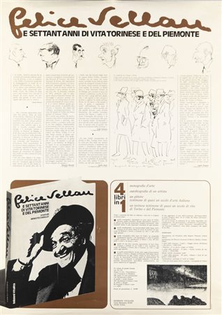 FELICE VELLAN<BR>Torino 1889 - 1976<BR>Manifesto "E settant'anni di vita torinese e del piemonte"