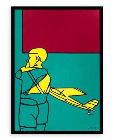 VALERIO ADAMI (1935) - Aereoplanino giallo