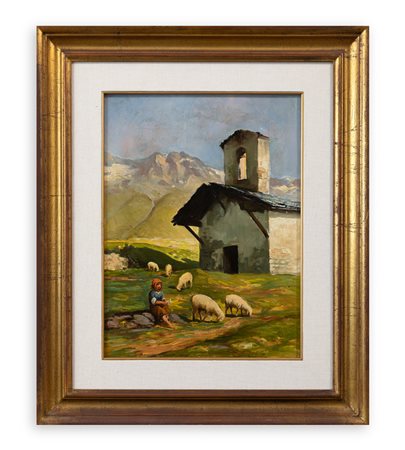 AUTORE INDECIFRATO - Chiesetta di montagna