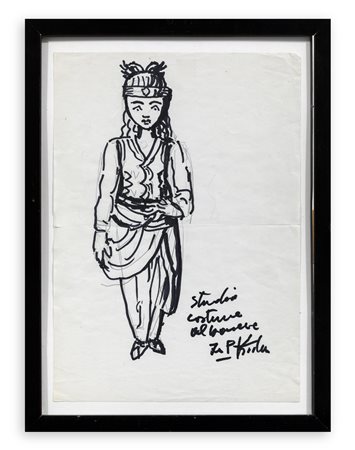 IBRAHIM KODRA (1918-2006) - Studio per costume Albanese