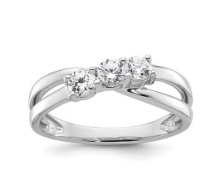 ANELLO FASCIA INCROCIATA CON TRE DIAMANTI LABGROWN IN ORO - 455 LG