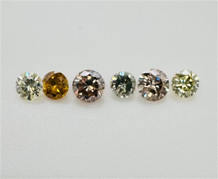 6 DIAMANTI NATURAL POLISHED 1,41 MIX FANCY -VS2-I1 - CERTIFICATO MAROZ DIAMONDS - AI40504