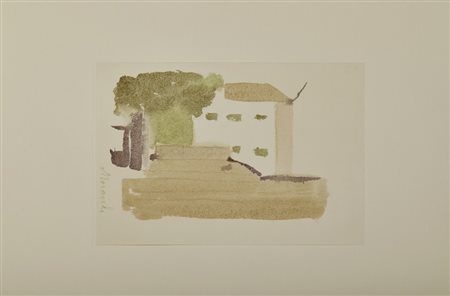 MORANDI GIORGIO (1890 - 1964) - PAESAGGIO (DAL VOLUME GIORGIO MORANDI 50 DISEGNI DI MORANDI - 50 TAVOLE).