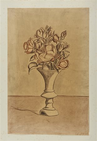 MORANDI GIORGIO (1890 - 1964) - FIORI (DAL VOLUME GIORGIO MORANDI 50 DISEGNI DI MORANDI - 50 TAVOLE).