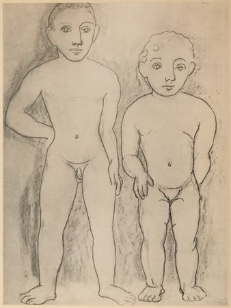 PICASSO PABLO (1881 - 1973) - D'APRES. LES DEUX SALTIMBANQUES.