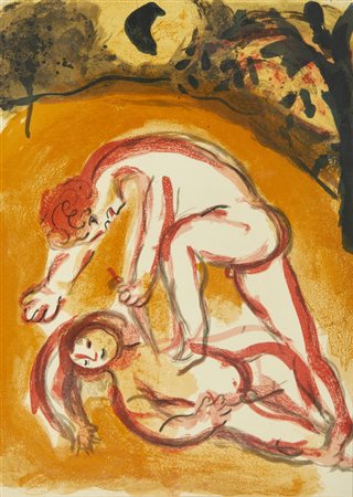 CHAGALL MARC (1887 - 1985) - DALLA BIBBIA: CAINO E ABELE.