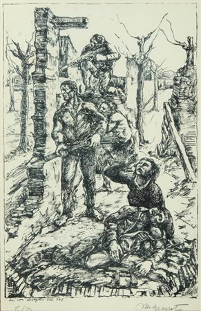 MAZZACURATI RENATO MARINO (1907 - 1969) - DA UN DISEGNO DEL 1945.