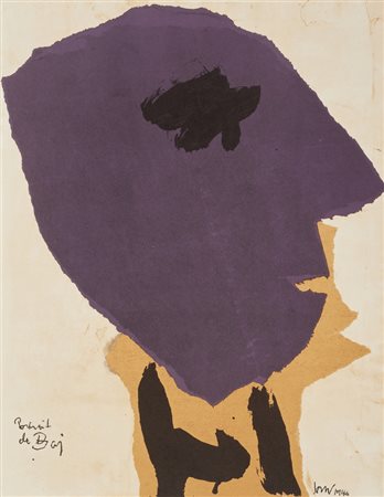 ASGER JORN (1914 - 1973) - D'APRES.PORTRAIT DE BAJ (DALLA CARTELLA 40 DISEGNI DI MAESTRI MODERNI).