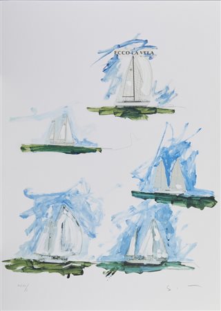 SCHIFANO MARIO (1934 - 1998) - ECCO LA VELA.
