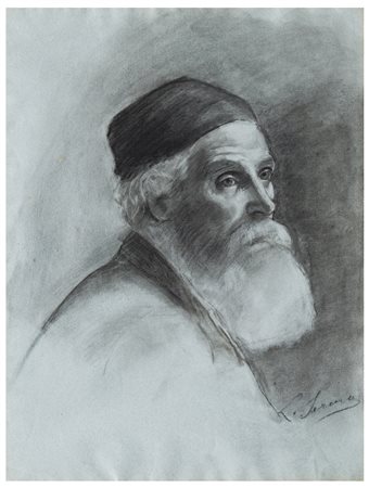 Luigi Serena (1855 - 1911)
Ritratto di uomo con cappello e barba, 1880-1885