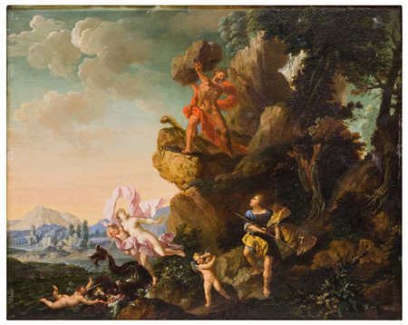 Andrea Locatelli (1695 - 1741), attribuito a
Polifemo con Aci e Galatea