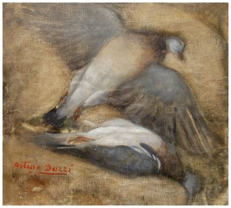 ARTURO DAZZI Carrara 1881 – Pisa 1966 Senza titolo Olio su cartone telato...