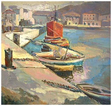 GIUSEPPE CASELLI Villa Rotta 1893 – La Spezia 1976 Senza titolo Olio su...