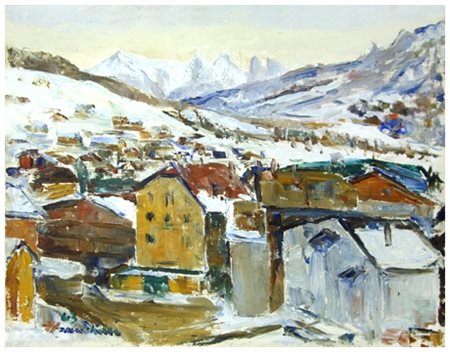 FRANCO FRANCHINI Lucca 1911 – Lucca ? Senza titolo 1963 Olio su tela 50 x 60....