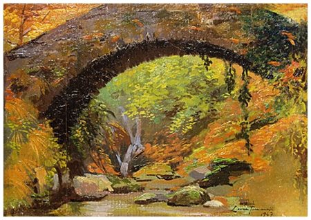 LEONE TOMMASI Pietrasanta 1903 – Pietrasanta 1965 Senza titolo 1947 Olio su...