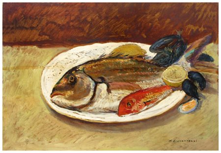 NELLO GIOVANNELLI Livorno 1922 – Livorno 1996 Senza titolo Olio su faesite 35...