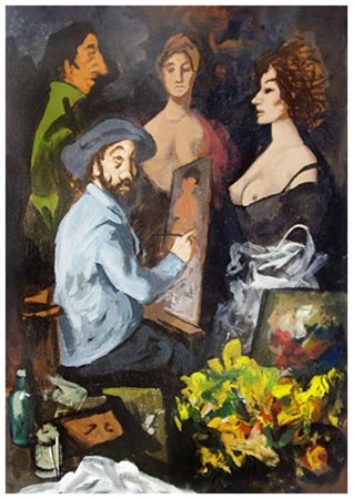 FAUSTO MARIA LIBERATORE Lucca 1922 – Lido di Camaiore 2004 Senza titolo Olio...