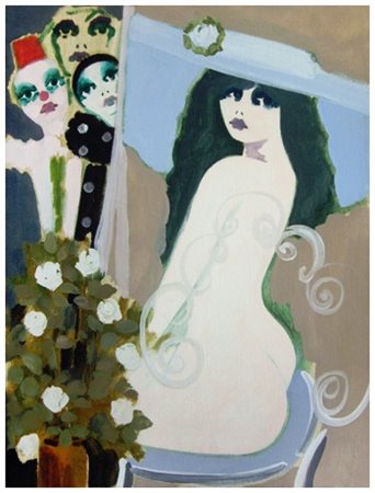 RENATO BORSATO Venezia 1927 – Venezia 2013 I curiosi Olio su tela 50 x 40....