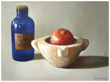 ANTONIO SCIACCA Catania 1957 Natura morta Olio su tela 30,2 x 40,2. Firma in...