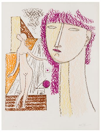 Mario Tozzi (1895 - 1979)
Composizione con testa e figura femminile