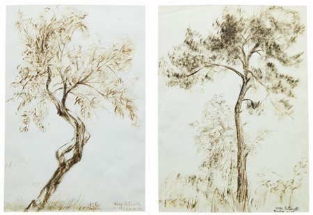 Diego Pettinelli (1897 - 1989)
Alberi. Due disegni, 1977
