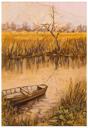 Autore non riconosciuto (XX secolo)
Barca in riva a un fiume