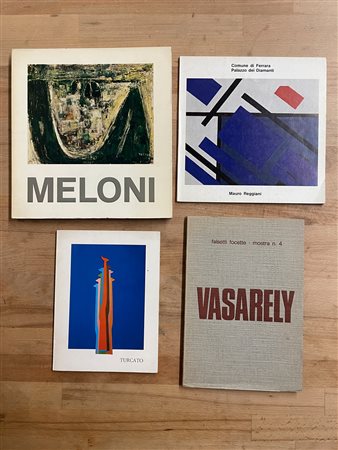 VICTOR VASARELY, GIULIO TURCATO, MAURO REGGIANI E GINO MELONI - Lotto unico di 4 cataloghi
