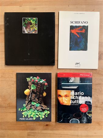 MARIO SCHIFANO E PIERO GILARDI - Lotto unico di 4 cataloghi