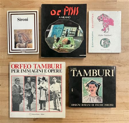 ORFEO TAMBURI, FILIPPO DE PISIS E MARIO SIRONI - Lotto unico di 5 cataloghi