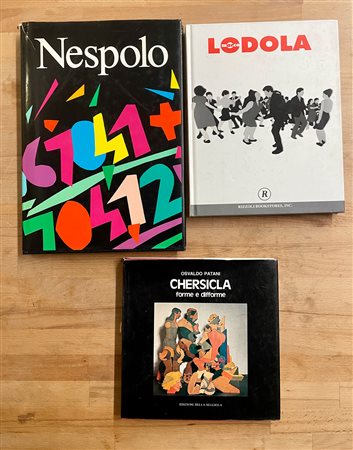 ARTE CONTEMPORANEA (LODOLA, CHERSICLA E NESPOLO) - Lotto unico di 3 cataloghi
