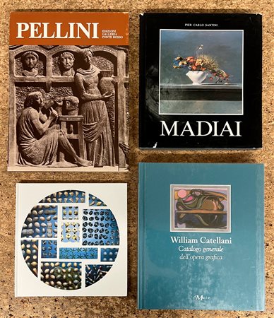 PITTURA FIGURATIVA ITALIANA - Lotto unico di 4 cataloghi e una litografia